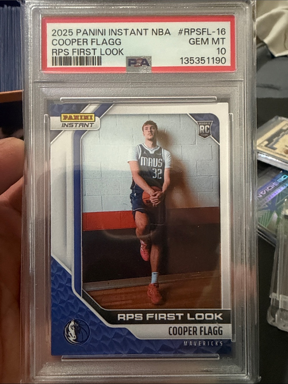 Panini Blue White Cooper Flagg Rookie Card - RPS First Look PSA 10
